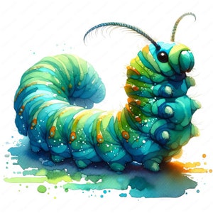 Caterpillar Clipart | Adorable Caterpillar Clipart Bundle | 10 High-Quality Designs | Insect Art | Printables | Commercial Use