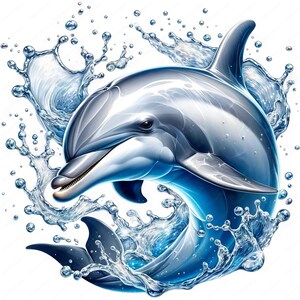 Clipart dauphin | Lot de cliparts dauphins espiègles | 10 modèles de haute qualité | Art marin | Imprimables | Utilisation commerciale