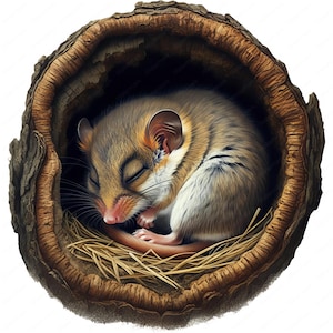 Dormouse Clipart | Cozy Dormouse Clipart Bundle | 10 High-Quality Designs | Woodland Animal Art | Printables | Commercial Use