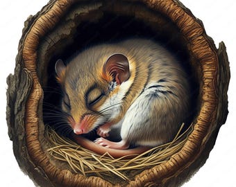 Cozy Dormouse Clipart Bundle: Woodland Animal Art (Digital Download)