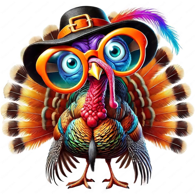 Cartoon Turkije Clipart | Leuke cartoon kalkoen clipartbundel | 10 hoogwaardige ontwerpen | Thanksgiving-kunst | Afdrukbare items | Commercieel gebruik afbeelding 8