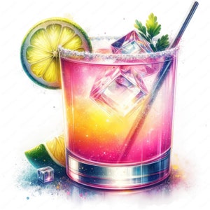 Cocktail Clipart / Pacchetto di Cocktail Clipart Vibranti / 10 Design di Alta Qualità / Arte delle Bevande / Stampabili / Uso Commerciale