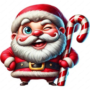 Clipart Noël | Adorable lot de cliparts Père Noël | 10 modèles de haute qualité | Art des Fêtes | Imprimables | Utilisation commerciale
