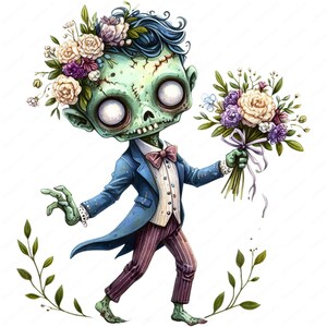 Cute Zombie Clipart | Adorable Zombie Clipart Bundle | 10 High-quality ...