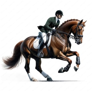 Clipart équestre | Lot de cliparts d'équitation gracieuse | 10 modèles de haute qualité | Art équestre | Imprimables | Utilisation commerciale