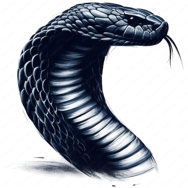 Clipart Cobra royal | Lot de cliparts | 10 images marquantes | Art du serpent | Artisanat | Vêtements | Impressions numériques | Utilisation commerciale