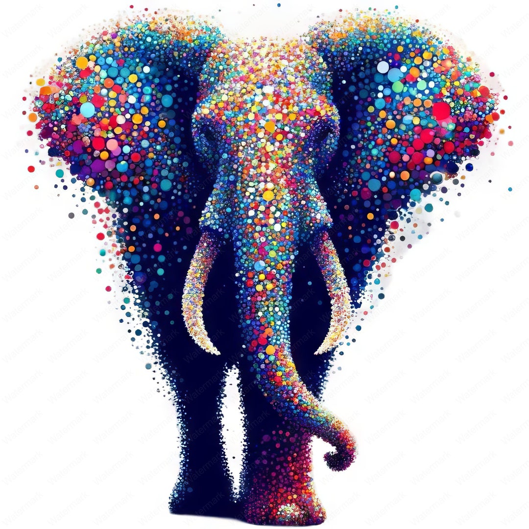 Colorful Elephant Clipart Bundle: Minimalist Wildlife Art (digital ...