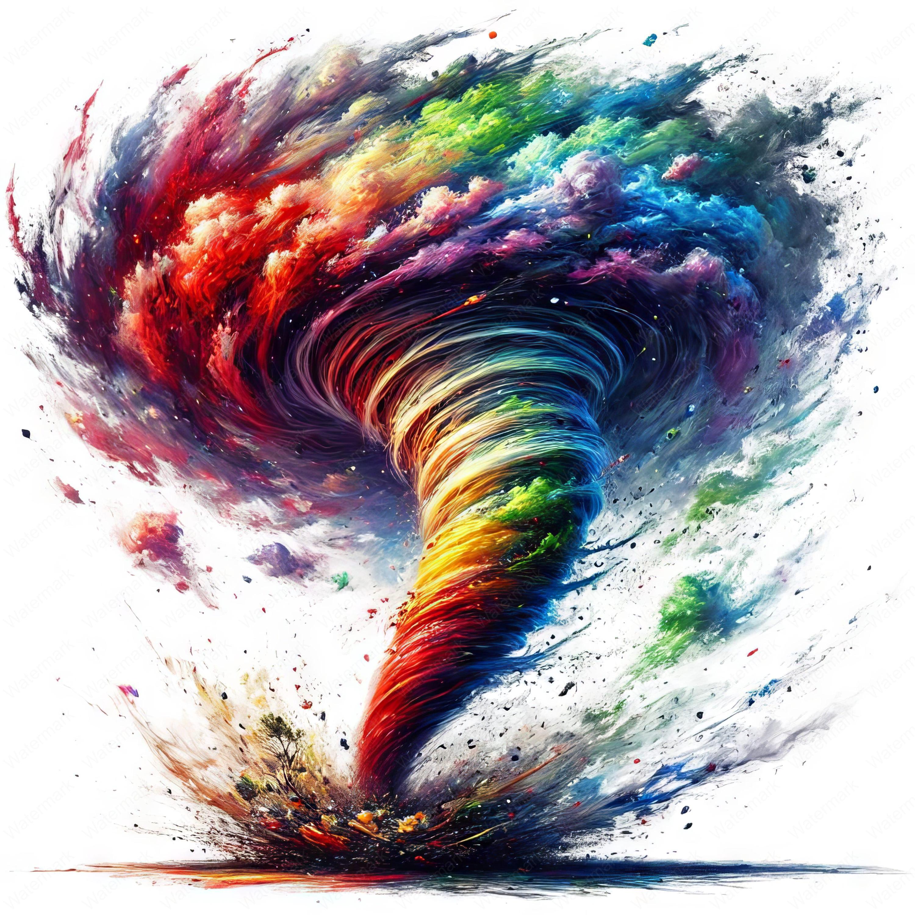 Rainbow Tornado Clipart: Abstract Art Printables (digital Download) - Etsy