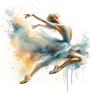 Danseuse de ballet des cliparts | Lot de cliparts danseuse de ballet gracieuse | 10 modèles de haute qualité | Danse artistique | Imprimables | Utilisation commerciale