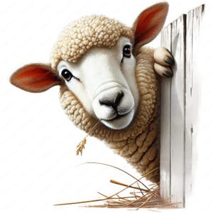 Clipart mouton de ferme | Lot de cliparts animaux de la ferme rustique | 10 modèles de haute qualité | Art de ferme de campagne | Imprimables | Utilisation commerciale