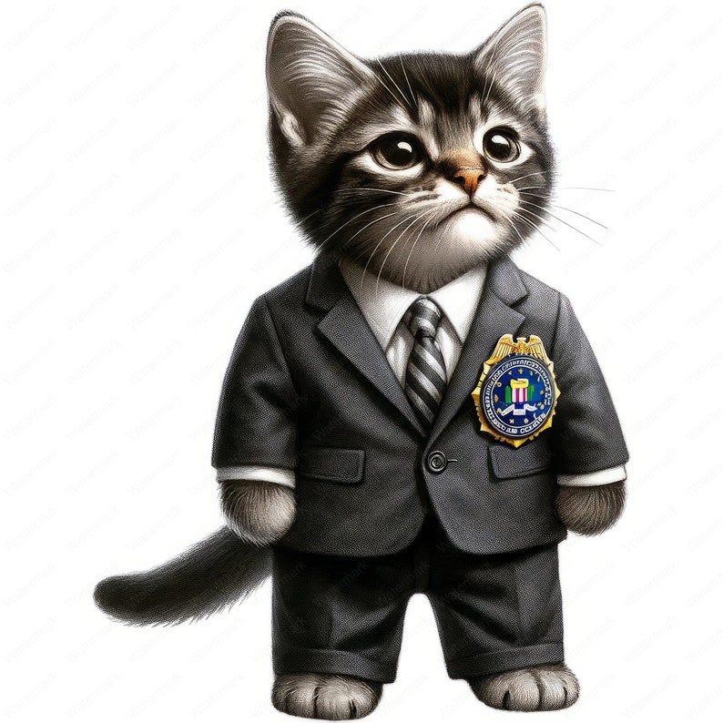 FBI Cat Clipart Bundle | Sleek Mystery Art (digital Download) - Etsy
