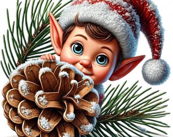 Kerst Pixie Boy-clipartbundel: vakantiefeeënkunst (digitale download)