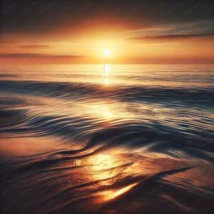 Seascape Clipart | Early Evening Ocean Paper | Serene Designs | Versatile Art | For Commercial & Personal Use