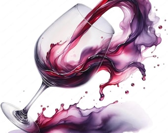 Elegant Wine Clipart Bundle | Pouring Wine Designs (Digital Download)