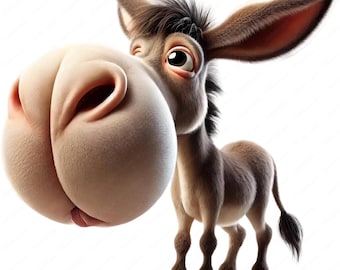 Funny Donkey Clipart: Whimsical Cartoon PNG Bundle (Digital Download)