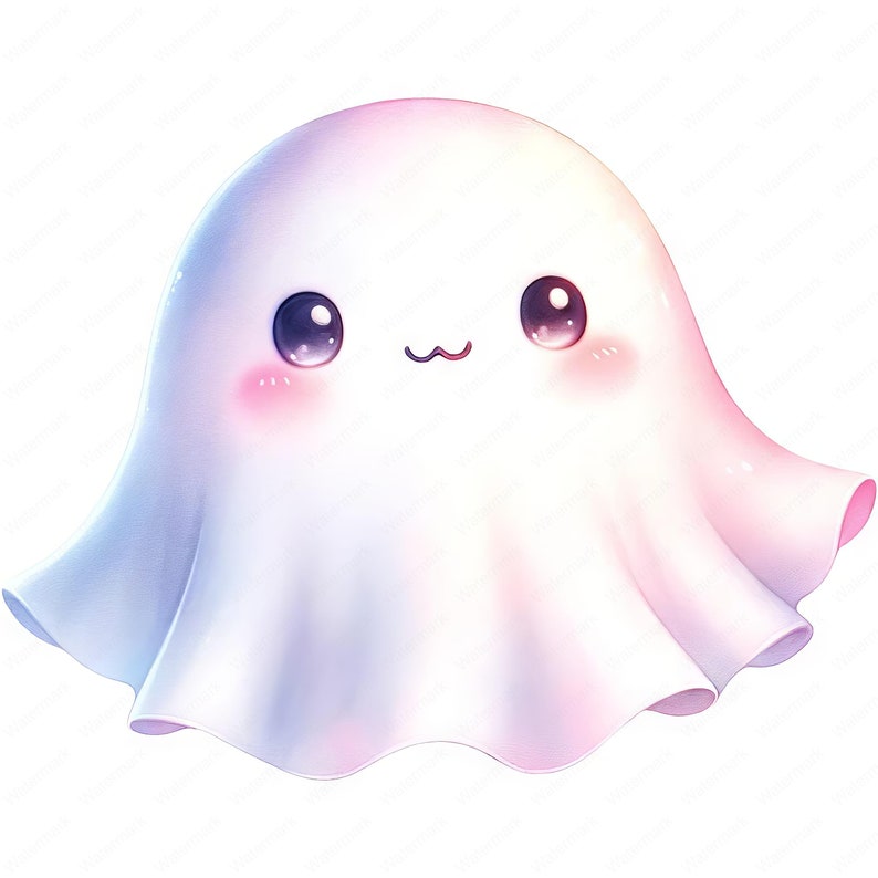Cute Ghost Clipart Bundle | Halloween Art (Digital Download) image 2