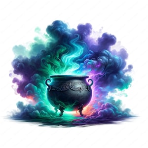 Spooky Cauldron Clipart Bundle: Halloween Art, Commercial Use (Digital Download)