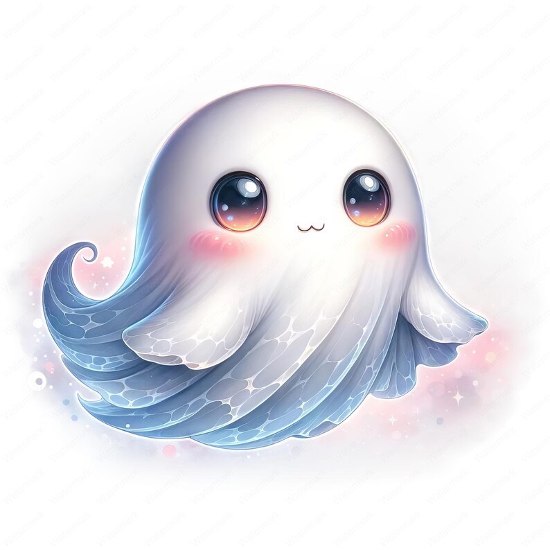 Cute Ghost Clipart Bundle | Halloween Art (Digital Download) image 7