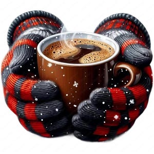 Clipart di bevande calde invernali / Pacchetto di clipart di bevande calde invernali accoglienti / 10 design di alta qualità / Arte di bevande calde / Materiali stampabili / Uso commerciale