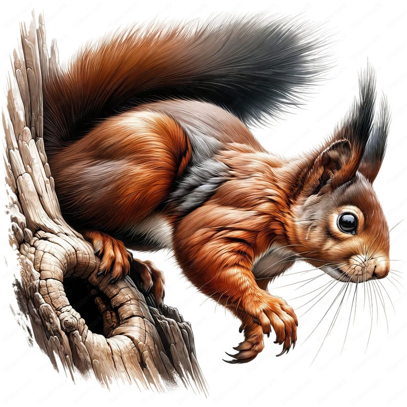 Enigmatic Squirrel Clipart Bundle: Forest Animal Art (Digital Download) image 4