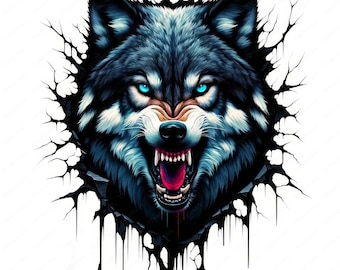 Angry Wolf Clipart Bundle | Terrifying Wolf Art, Commercial Use (Digital Download)