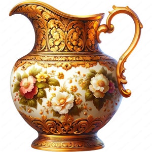 Viktoriansk mjölkkanna Clipart: Antik köksredskapskonst (digital nedladdning)