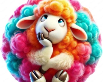 Fluffy Sheep Clipart Bundle: Farm Animal Art (Digital Download)