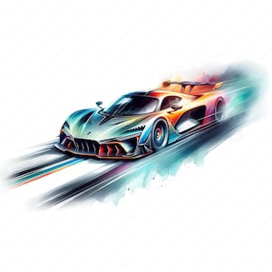 Supersportwagen Clipart | Schlankes Supersportwagen Clipart Bundle | 10 hochwertige Designs | Luxus Fahrzeug Kunst | Drucksachen | Kommerzielle Nutzung