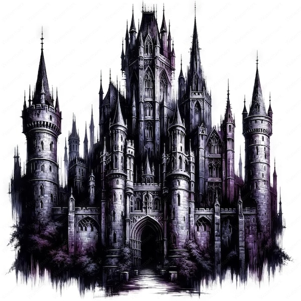 Gothic Castle Clipart | Gothic Castle Clipart Bundle | 10 High-Quality Images | Medieval Architecture Art | Printables | Commercial Use