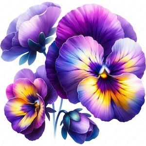 Elegante flor clipart / paquete de imágenes prediseñadas 2 / 10 diseños de alta calidad / arte de pared / artesanía de papel / ropa / impresiones digitales / uso comercial