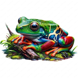 Clipart kikker | Bundel speelse kikker clipart | 10 hoogwaardige ontwerpen | Vijverlevenkunst | Afdrukbare items | Commercieel gebruik