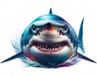 Majestic White Shark Clipart Bundle: Ocean Predator Art (Digital Download)