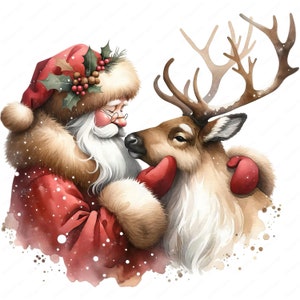 Clipart Père Noël | Lot de cliparts festifs du père Noël 01 | 10 modèles de haute qualité | Art des Fêtes | Imprimables | Utilisation commerciale