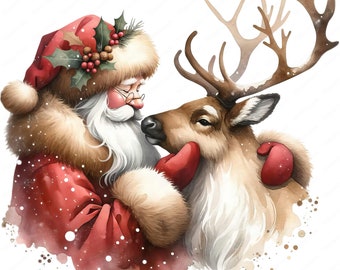 Santa Clipart | Festive Santa Clipart Bundle 01 | 10 High-Quality Designs | Holiday Art | Printables | Commercial Use
