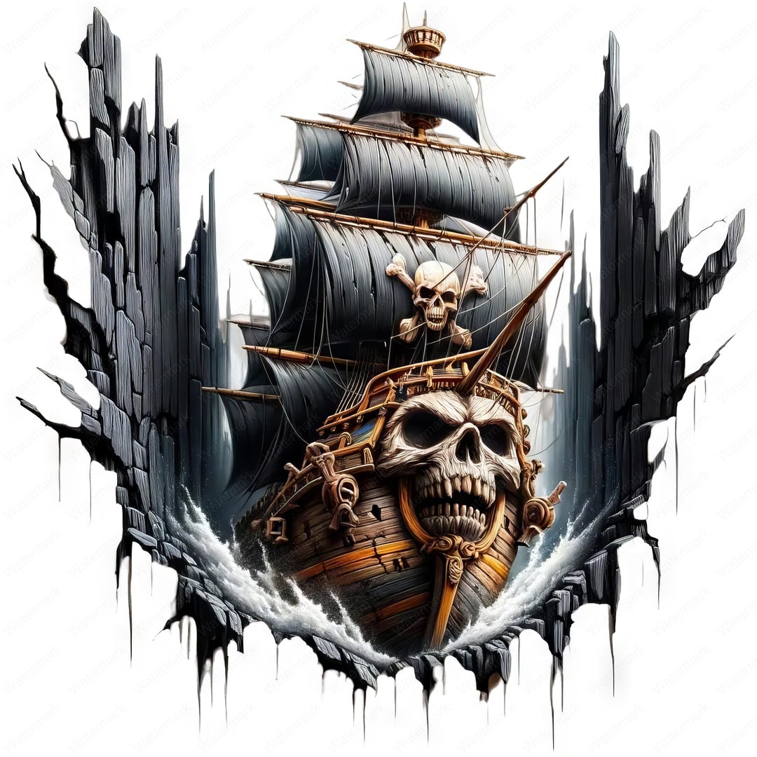 haunted pirate ship tobacco Terrifying Pirate Ship Clipart: Nautical Haunted Designs (digital Download)