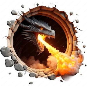 Dragon Clipart | Pacote Majestic 3D Dragon Clipart | 10 designs de alta qualidade | Arte de criatura mítica | Imprimíveis | Uso comercial