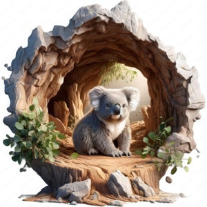 3D Cute Koala Clipart Adorable 3D Koala Clipart Bundle 10 High-quality ...
