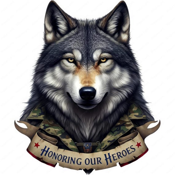 Patriotic Animal Clipart: Military Hero Tribute Art (Digital Download)