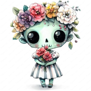 Cute Zombie Clipart | Adorable Zombie Clipart Bundle | 10 High-Quality Designs | Halloween Art | Printables | Commercial Use