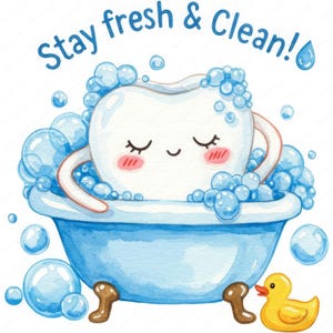 Kawaii Ząb Clipart | Uroczy Zestaw PNG Dentystyczny | 10 Wysokiej Jakości Projektów | Sztuka Dentystyczna | Użytek Komercyjny