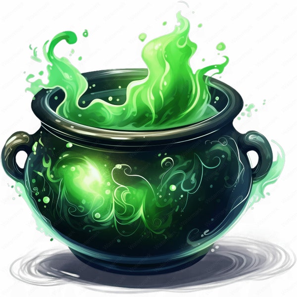 Mysterious Cauldron Clipart | 10 High-Quality PNG | Wall Art | Paper Craft | Apparel | Junk Journals | Digital Prints | Commercial Use