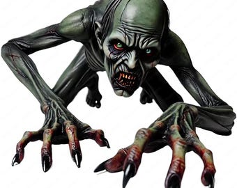 Terrifying Ghoul Clipart Bundle: Undead Horror Art (Digital Download)