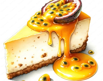 Cheesecake Slice Clipart: Dessert Illustrations (Digital Prints)