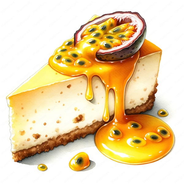 Cheesecake Slice Clipart | 10 High-Quality Images | Dessert Art | Delicious Cheesecake Illustrations | Digital Prints | Commercial Use