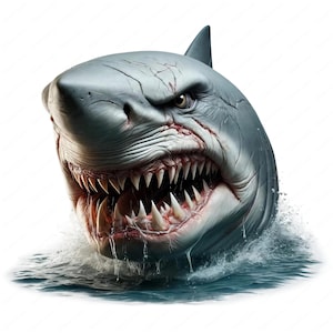 Ferocious Shark Clipart | Detailed Shark Clipart Bundle | 10 High-Quality Designs | Ocean Wildlife Art | Printables | Commercial Use