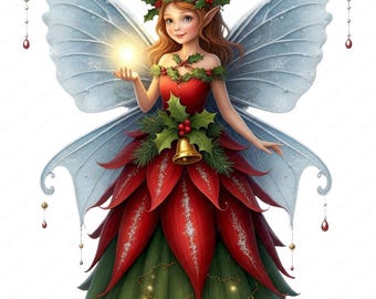 Christmas Fairy Clipart: Whimsical Holiday Designs (Digital Download)