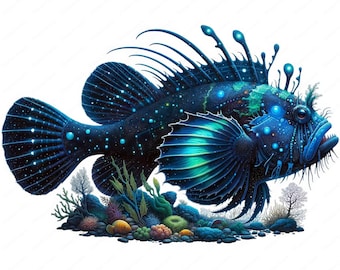 Imágenes prediseñadas de peces marinos vibrantes / Arte marino imprimible (descarga digital)