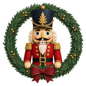 Imágenes prediseñadas navideñas del Cascanueces, 15 diseños PNG de personajes recortados en papel