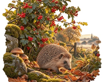 British Countryside Clipart Bundle, 15 Cottage Wildlife PNG and JPG Designs