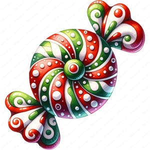Clipart kerstsnoep | Kleurrijke snoep clipartbundel | 10 hoogwaardige ontwerpen | Kunst met zoete lekkernijen | Afdrukbare items | Commercieel gebruik